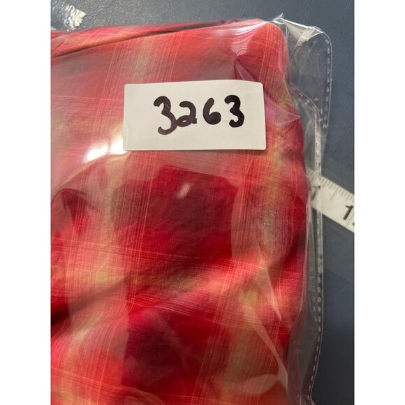 Talbots Womens Red Plaid Ruffle Front Blouse 16W - Picture 9 of 9